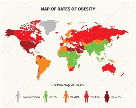 Map Of Rates Of Obesity Stock Vector Image By ©sunsinger 58919227