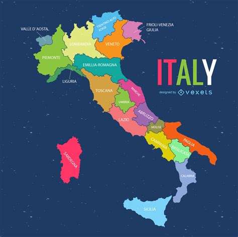 Mapa De Italia Descargar Vector