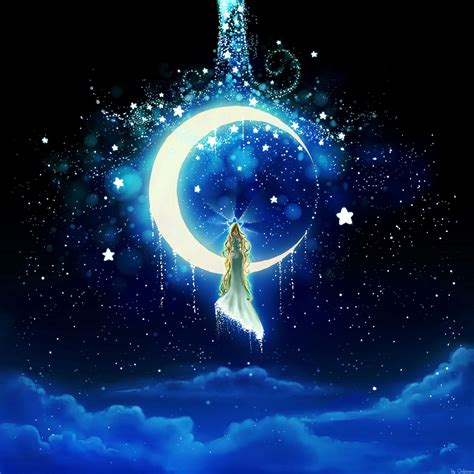 Night Moon Stars Wallpaper