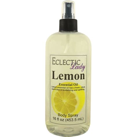 Lemon Essential Oil Body Spray 16 Ounces