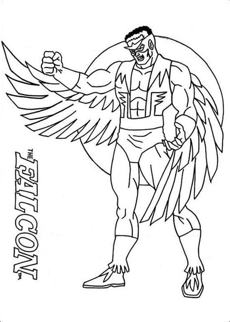 The Falcon superhero coloring page