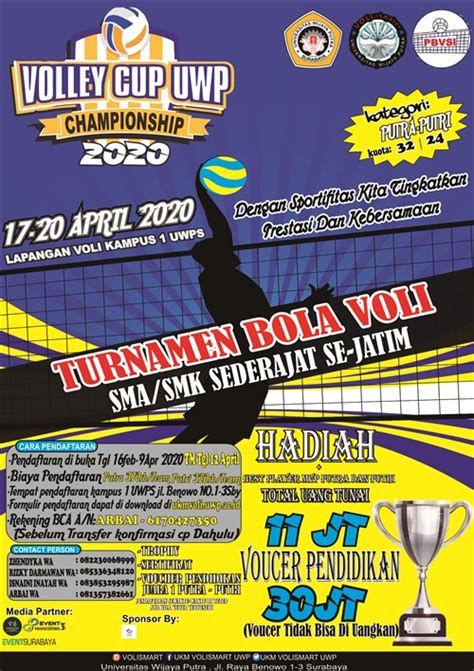 Rayakan prestasi olahraga dengan poster luar biasa dari tim dan pemain individu. Poster Turnamen Bola Voli / Customize Volleyball Poster ...