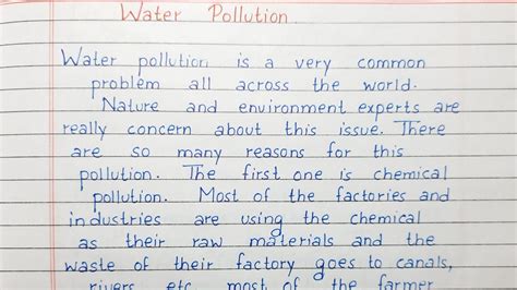 Write A Short Essay On Water Pollution Essay On Water Pollution English Youtube