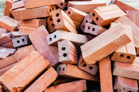 Red Brick Blocks In Building Construction Stock Photo Image Of Play