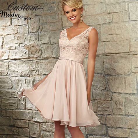 You'll receive email and feed alerts when new items arrive. Elegant A line V neck Chiffon Short Wedding Party Dress ...