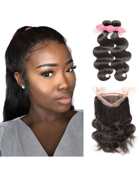 Indian Virgin Hair Body Wave 360 Lace Frontal With 3 Bundles Kfb03