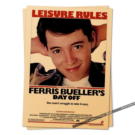 Ferris Buellers Day Off Vintage Retro Adornment Poster Home Decor