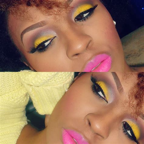 Yellow Eye Makeup Colorful Bold Makeup Look Yellowmakeup Boldmakeup