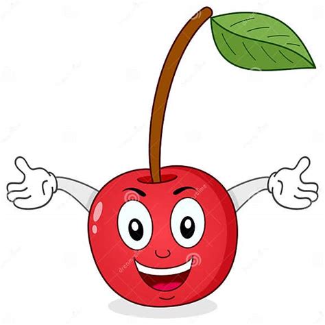 Cherry Cartoon Character Lindo Ilustración Del Vector Ilustración De