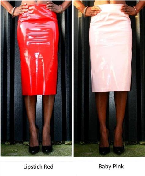 Skirt Pvc Latext Pencil Shiny Glossy Black Red Blue Pink Nude Skirts Pvc Skirt Trending Outfits
