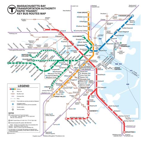 Transit Maps Official Map Boston Mbta Rapid Transitkey Bus Routes