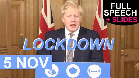 Full Speech Boris Johnson Announces New Uk Lockdown From Thursday 5th November 2020 Youtube