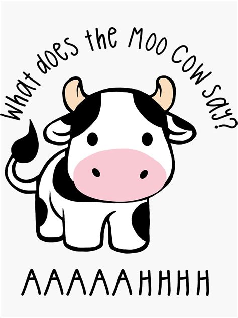 what does the moo cow say sebastian stan sticker for sale by lrose 23 redbubble