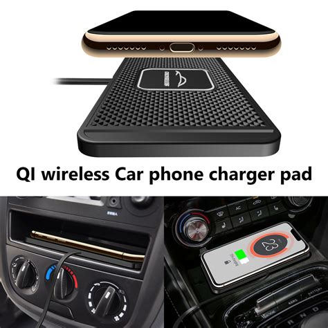 Qi Wireless Car Phone Charger Fast Charging Pad Non Slip Mount For