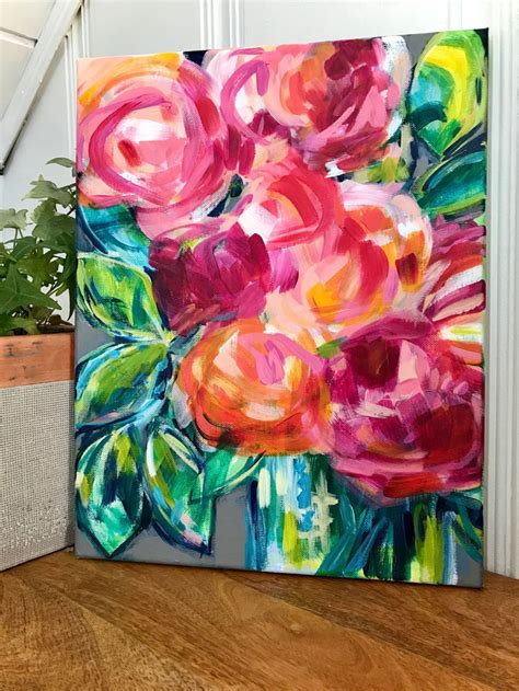Learn How To Paint Abstract Flowers On Canvas With Acrylic Paint In My