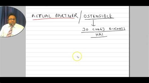 Ostensible Partner Indianpartnership Act 1932 Youtube