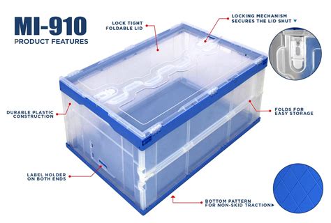 Buy Mount It Folding Plastic Storage Crate Collapsible Utility