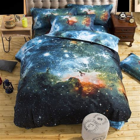 3d Galaxy Bedding Sets Twinqueen Size Universe Outer Space Themed