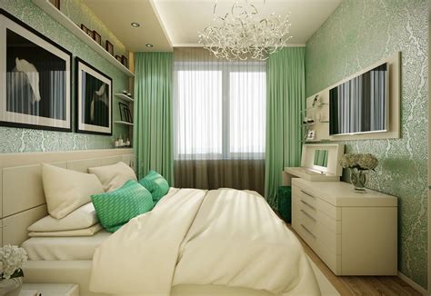 Интерьер спальни в зеленом стиле 94 фото