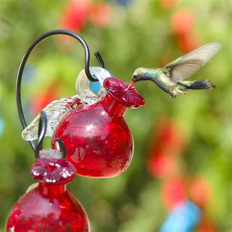 Pixie Hanging Glass Hummingbird Feeder Yard Envy