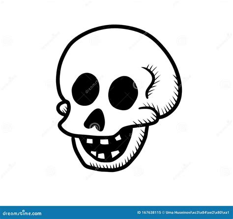 A Funny And Creepy Skull Doodle Stock Illustration Illustration Of
