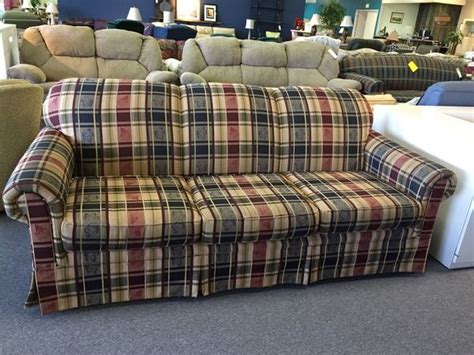 Red Plaid Sofa Broyhill