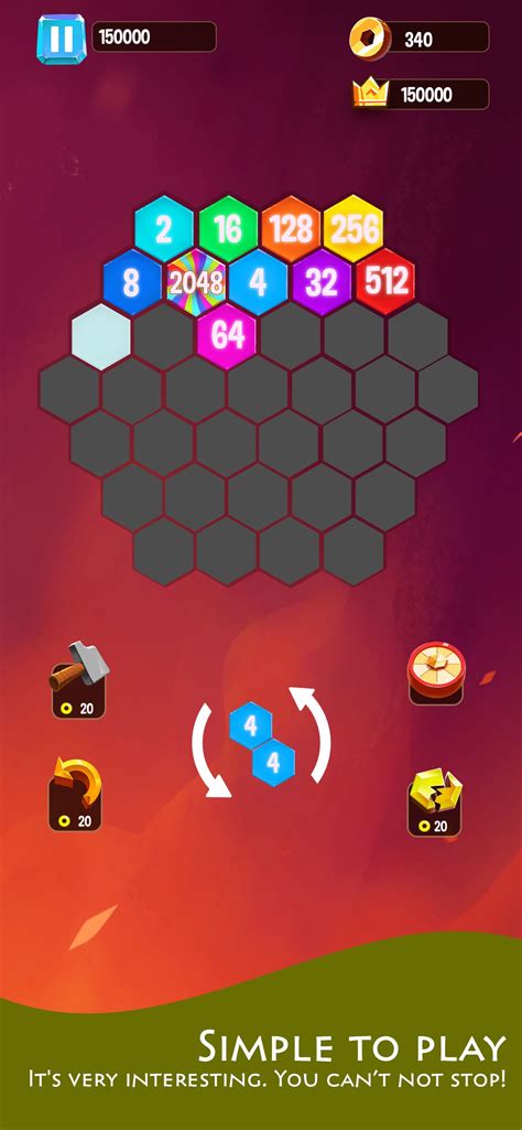 2048 Hexagon Puzzle Game