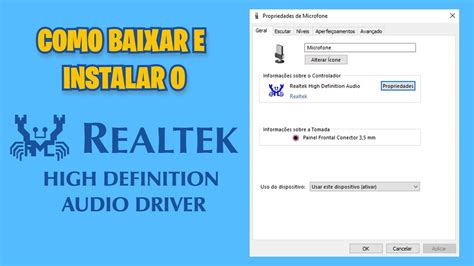 Como Instalar O Driver Realtek High Definition Audio No Windows 10 E 11 Youtube