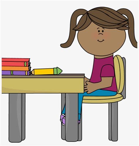 School Clipart Student Working At Desk 1127 Classroom