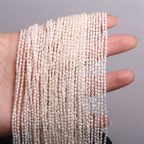 Natural Freshwater Pearl Beaded High Quality Rice Shape Punch Loose