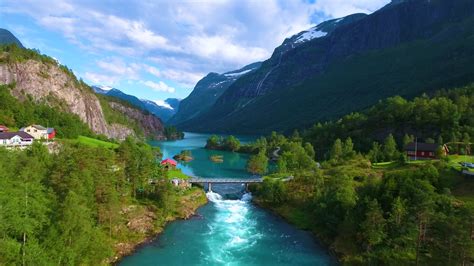 Beautiful Nature Norway Natural Landscape Aerial Footage