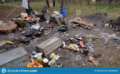 Beggars Huts Of Homeless People Near The Landfill Stock Photo Image