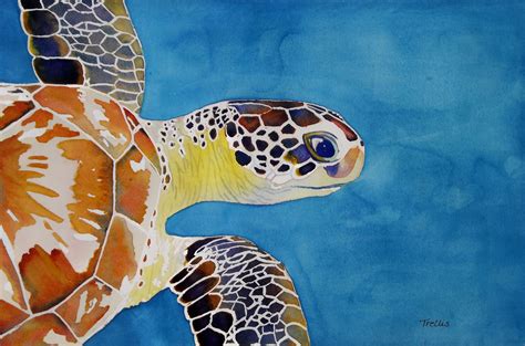 Blue Sea Turtle One Of My Watercolors Artistsites Org