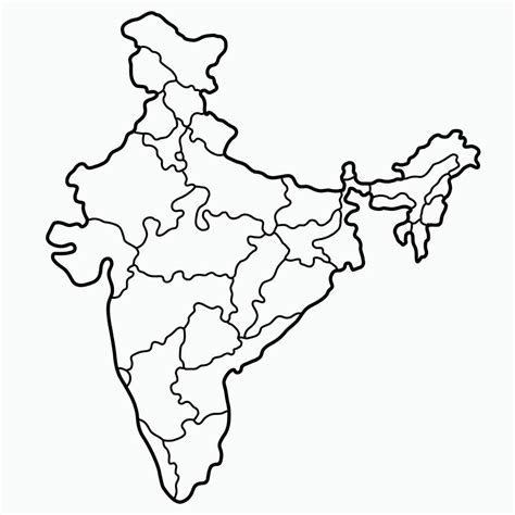 India Political Map Outline