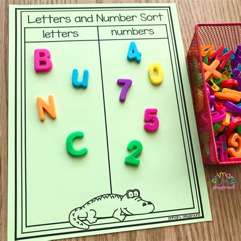 Free Printable Letters And Numbers Sort Primary Playground Letters