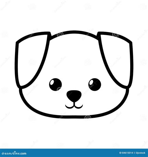 Cartoon Dog Face Black And White