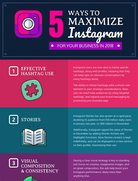 5 Ways To Maximize Instagram For Your Business Infographic Venngage