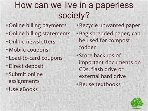 Ppt We Should Live In A Paperless Society Powerpoint Presentation