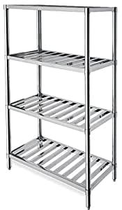Once attached, simply slide the outer shell over the frame and it locks in place with no tools. Commercial Kitchen stainless steel racking shelves ...