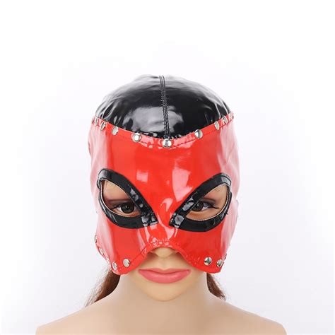 Buy Maryxiong Red Pu Leather Blindfold Adult Games