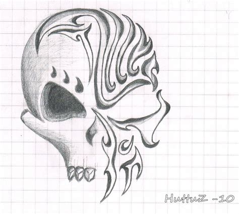 Tribal Skull By Huttuz On Deviantart Skulls Drawing Tribal Skull