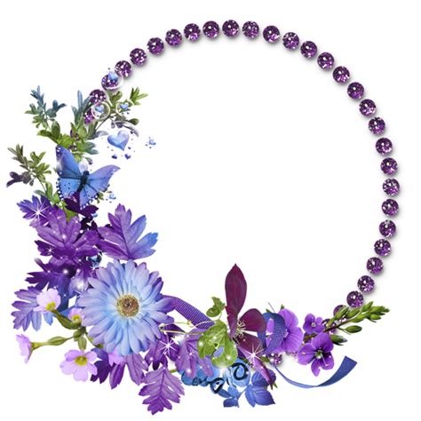 Free Flowers Graphic Frames Beautiful Purple Round Flowers