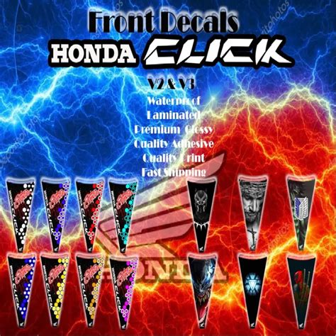 Honda Click V2 V3 Front Stickers Click Front Decals Click