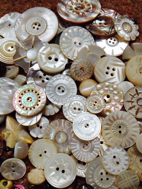 Vintage Carved Mother Of Pearl Buttons Vintage Buttons Button Crafts