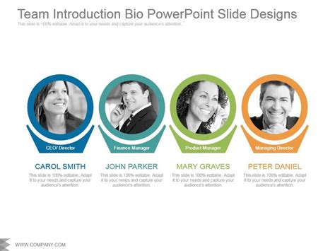 Team Introduction Bio Powerpoint Slide Designs Powerpoint Slide