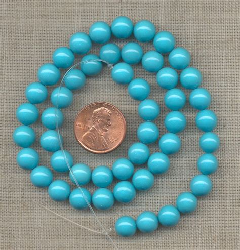 Vintage Turquoise Round Smooth Mm Beads Vintage Turquoise Round