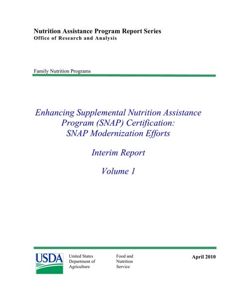 Enhancing Supplemental Nutrition Assistance Program Snap