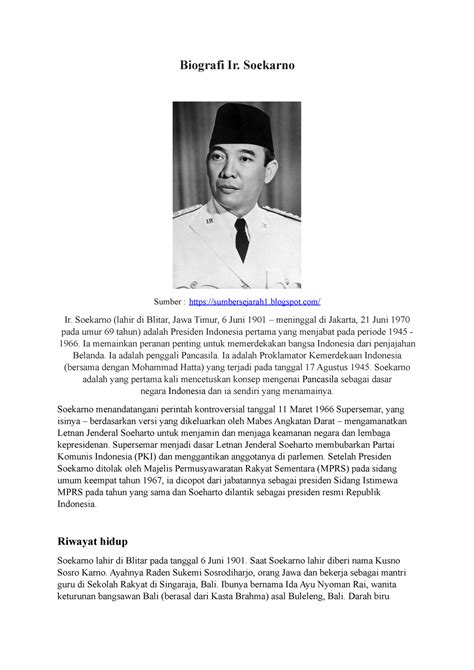 Biografi Ir Soekarno Esai Mengenai Tokoh Berpengaruh Di Indonesia Biografi Ir Soekarno