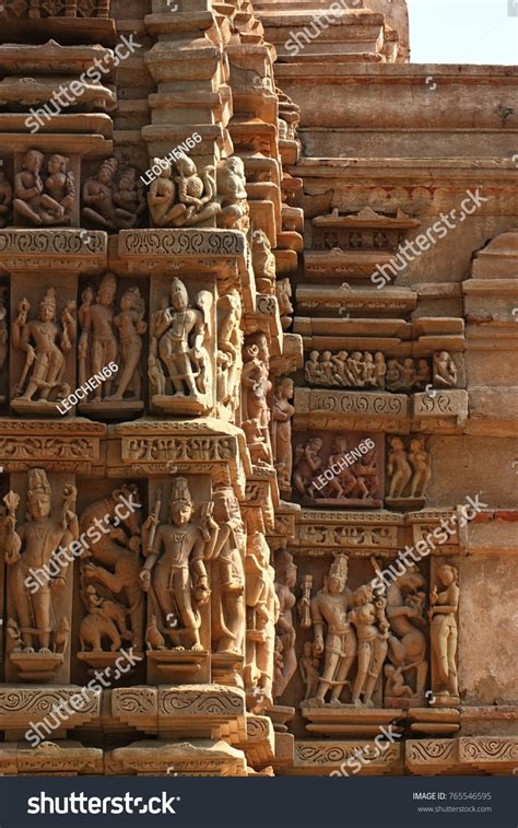 Khajuraho Temples Their Erotic Sculptures India Stock Photo 765546595