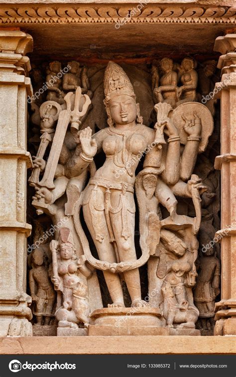 Famous Sculptures Of Khajuraho Temples India Stock Photo By